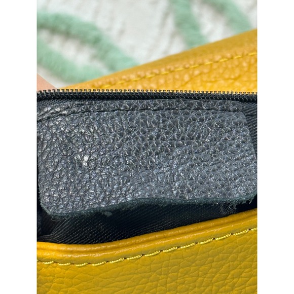 Borse in pelle Yellow genuine Leather Crossbody Saddle Bag Flap Closure Silver - Picture 6 of 13